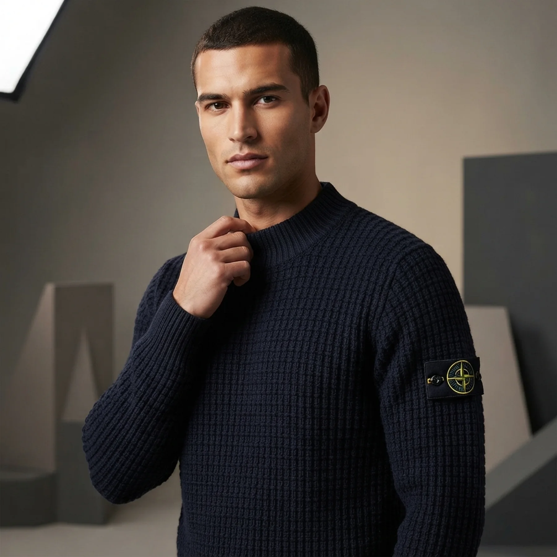 Светр Stone Island wool check stitch sweater 8115537D5 V0020