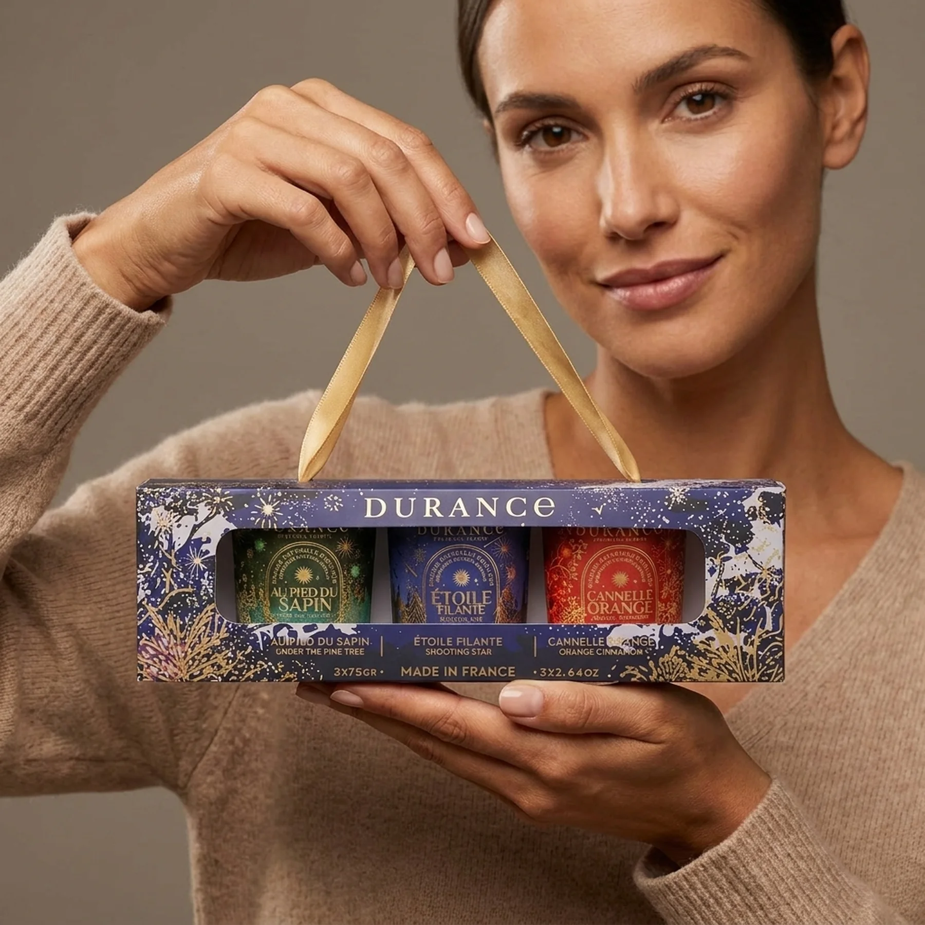 Свеча парфюмированная Durance Coffret Bougies Parfumees Біля підніжжя ялини/Падаюча зірка / Апельси 3*75 г