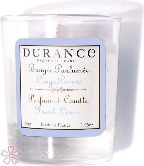 Свеча парфюмированная Durance Mini Perfumed Candle 30 г Свіжа постільна білизна