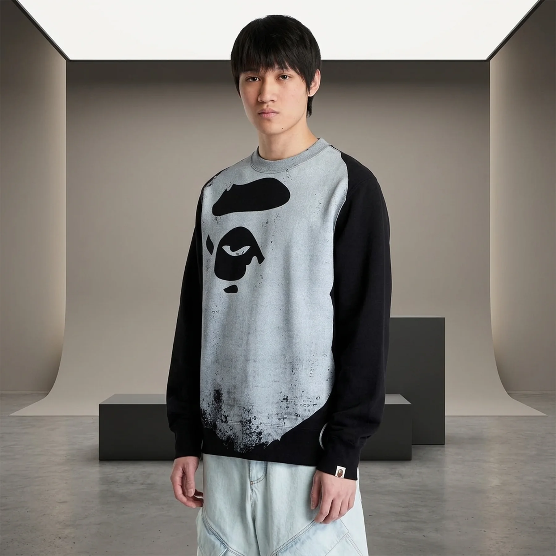 Світшот чоловічий A Bathnig Ape Men's Ape Head Over Print Crewneck Sweat