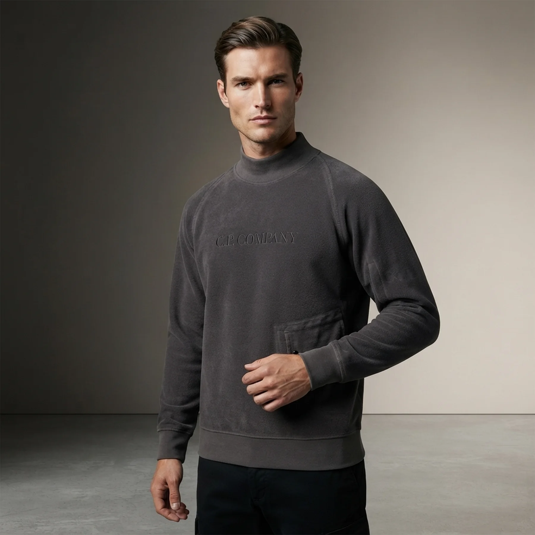 Світшот чоловічий C.p Company Sweatshirt Neck Brushed Emerized Diagonal Flee