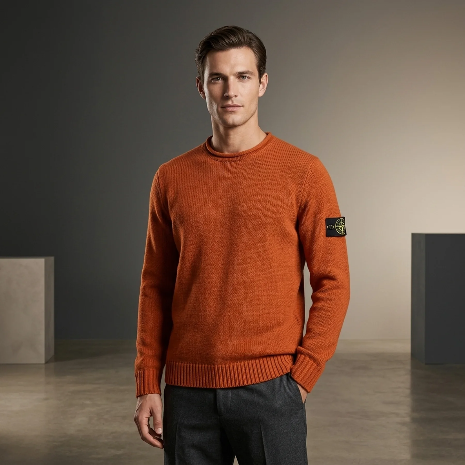 Світшот чоловічий Stone Island Crewnecck Sweater 'Sienna' Pczec