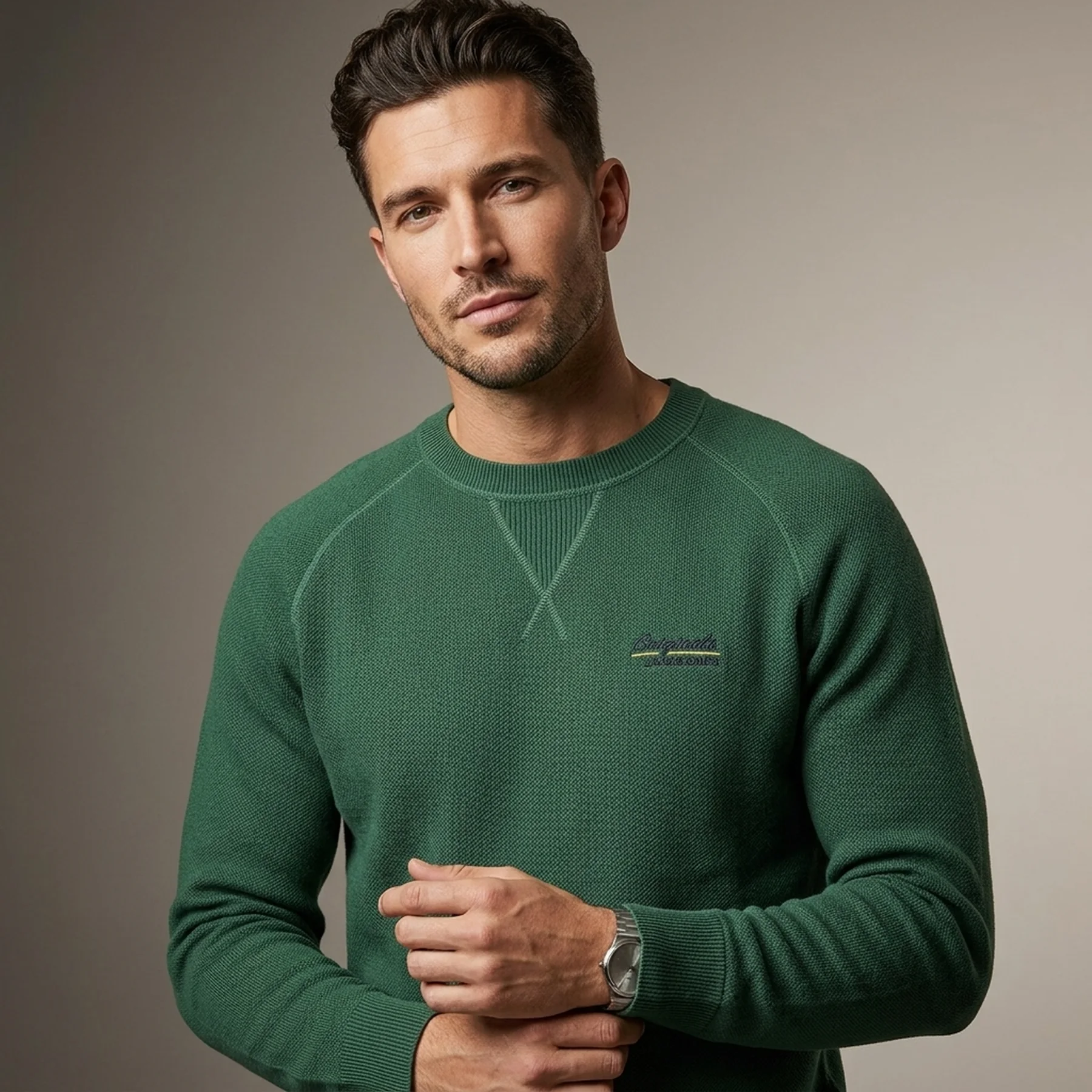 Світшот JORJOES KNIT CREW NECK 12175774 Trekking Green Jack & Jones M Зелений
