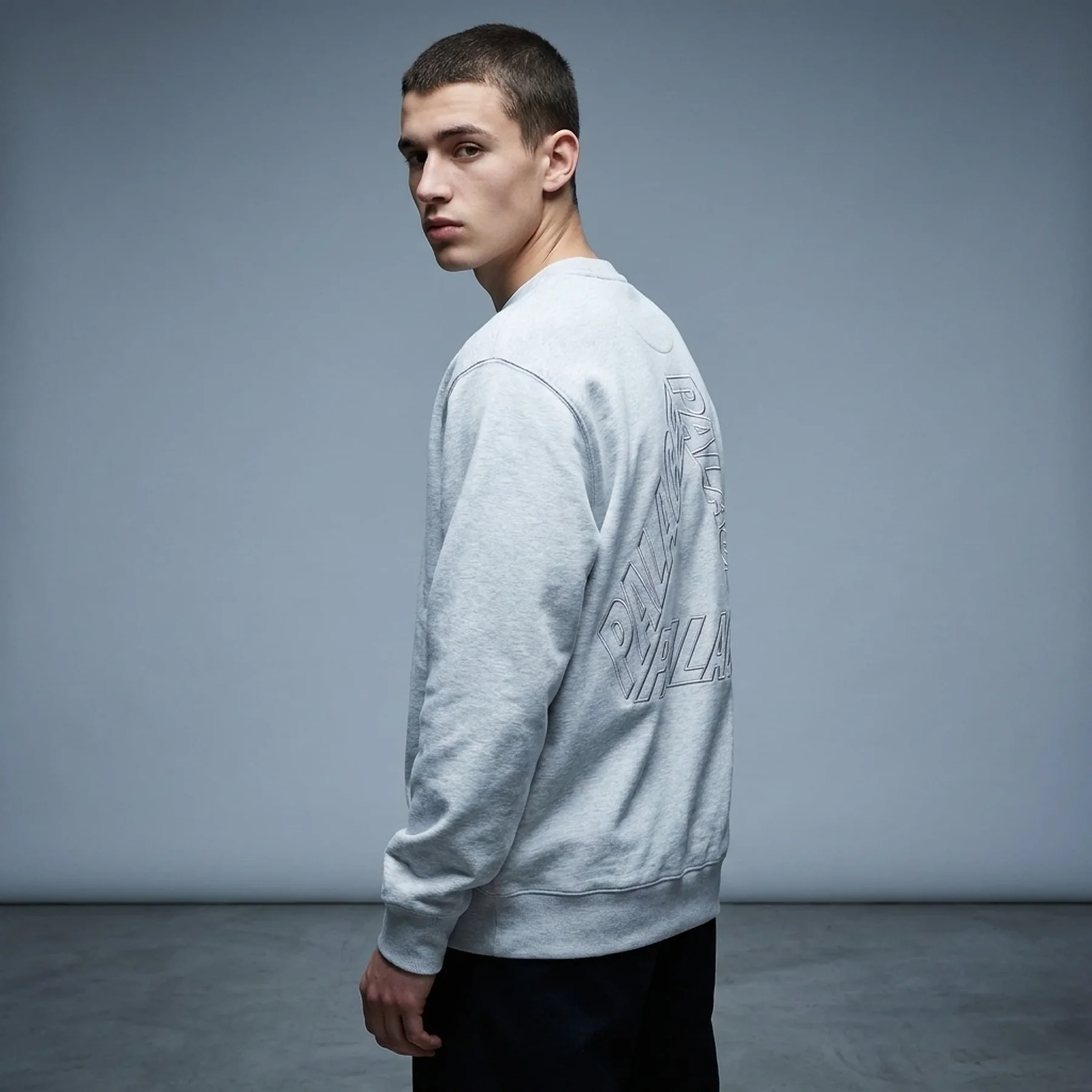 Світшот Palace Outline P-3 Crew Grey Marl