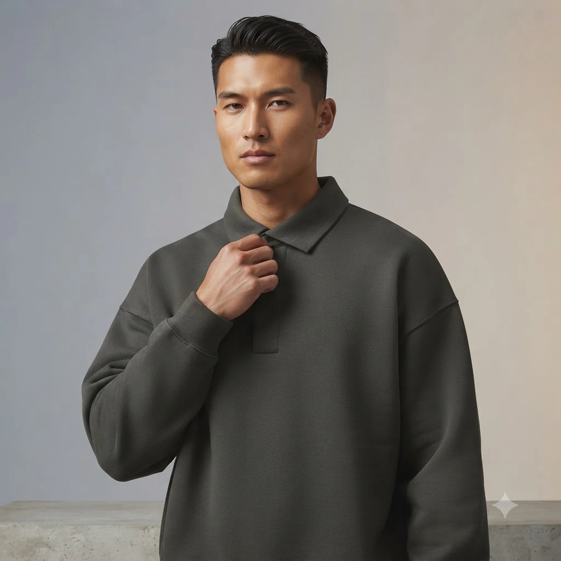 Світшоти Essentials Fear of God Essentials Gray Long Sleeve Polo