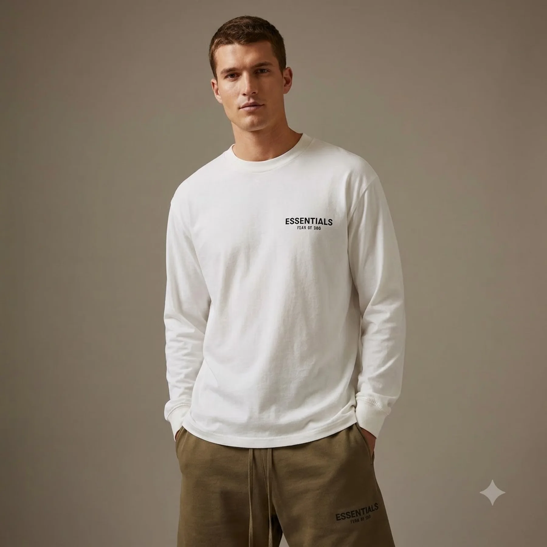 Світшоти Fear Of God Essentials Classic Fit White Longsleeve Essentials