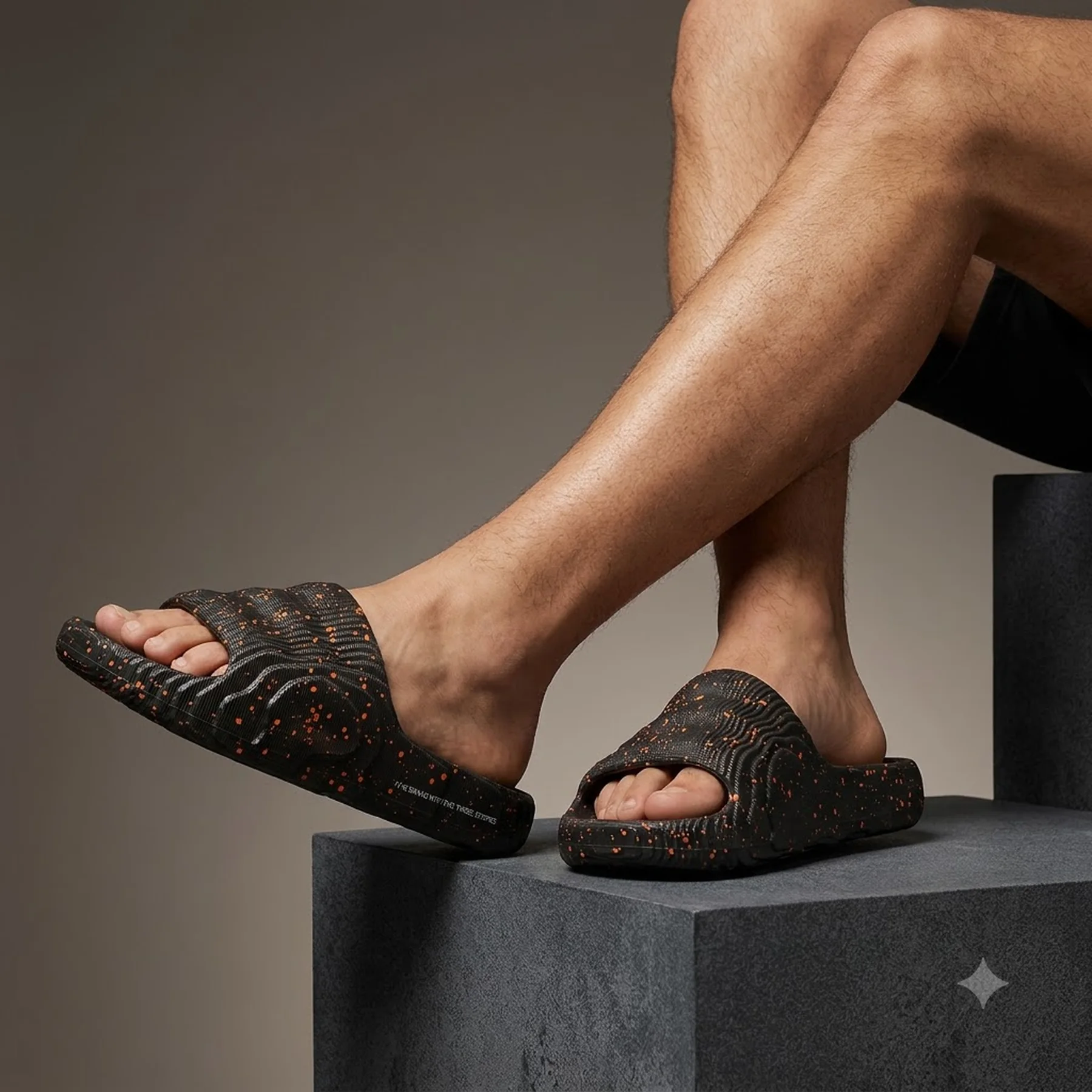 Тапки Adidas Adilette 22 Slide 'Black Orange Speckled'