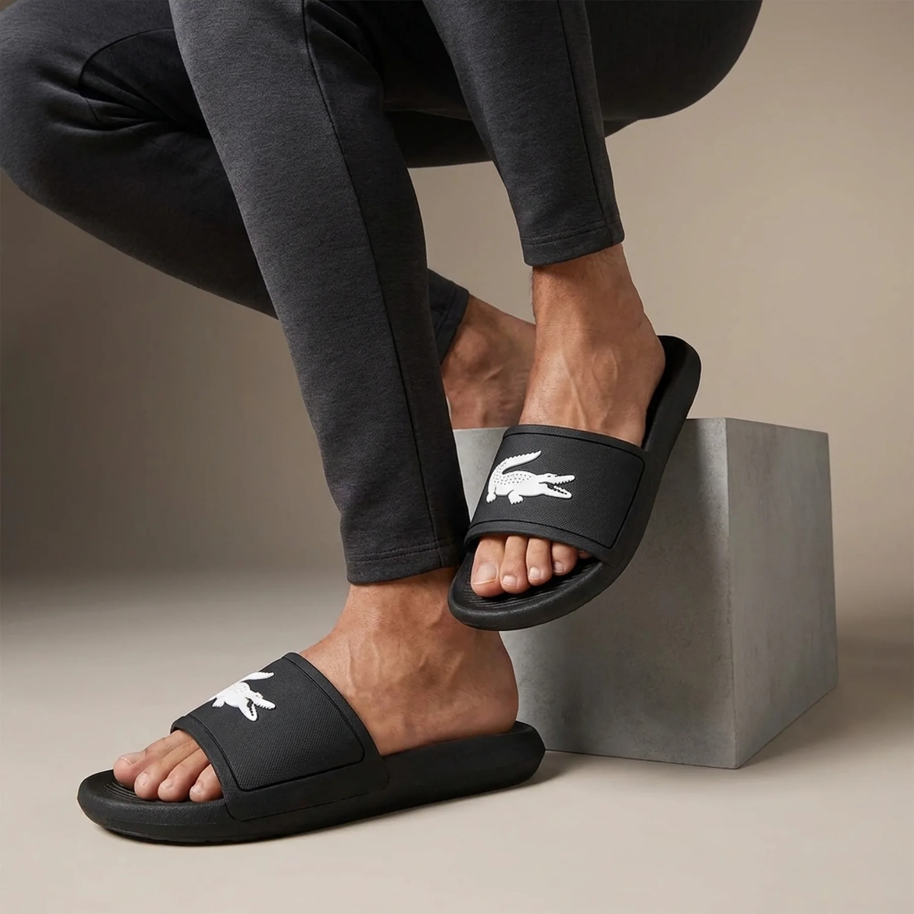 Тапочки чоловічі Lacoste Croco Black (7-37CMA0018312)