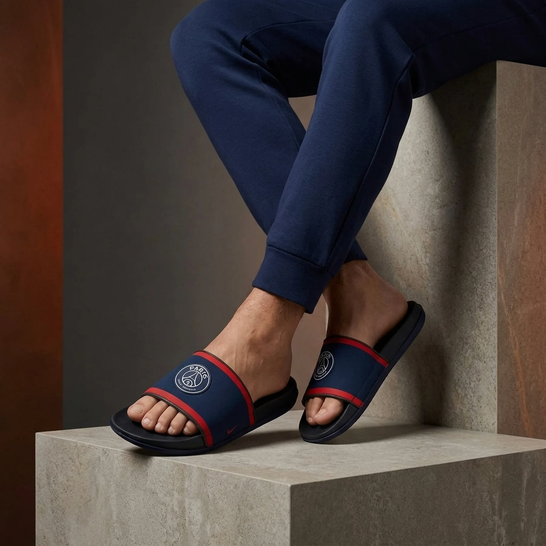 Тапочки чоловічі Nike Paris Saint-Germain X Offcourt (FZ3190-400)