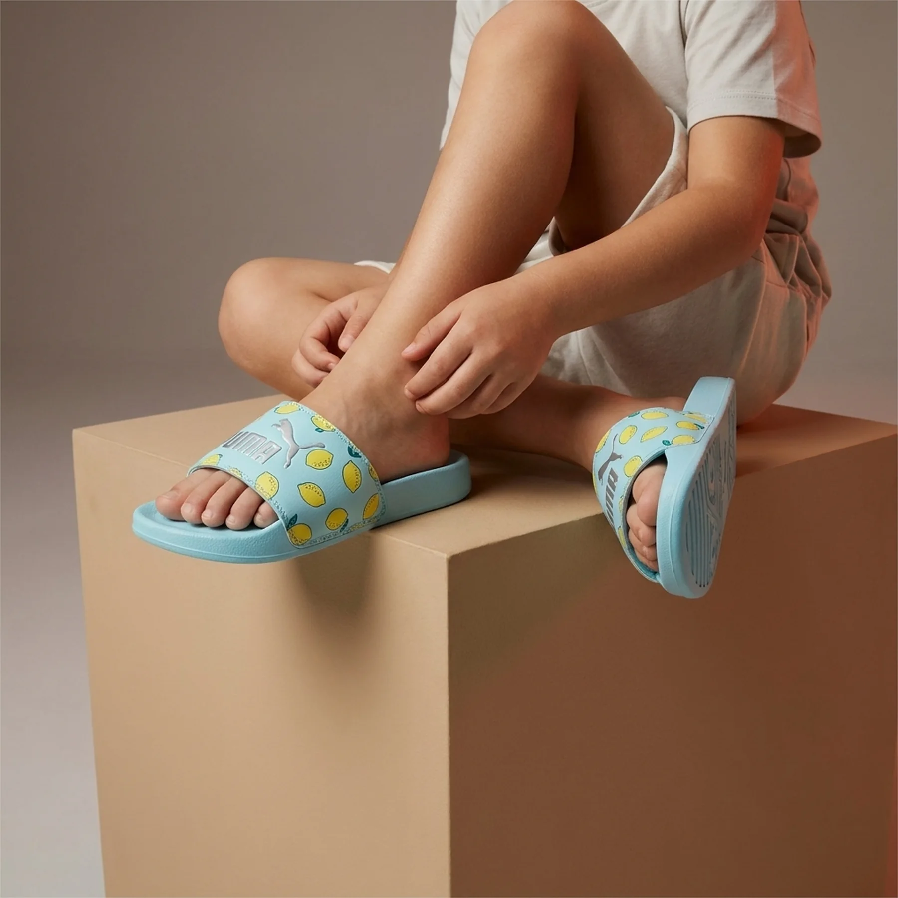 Тапочки дитячі Puma Cool Cat 2.0 Lemon Slides Turquoise (395657-02)