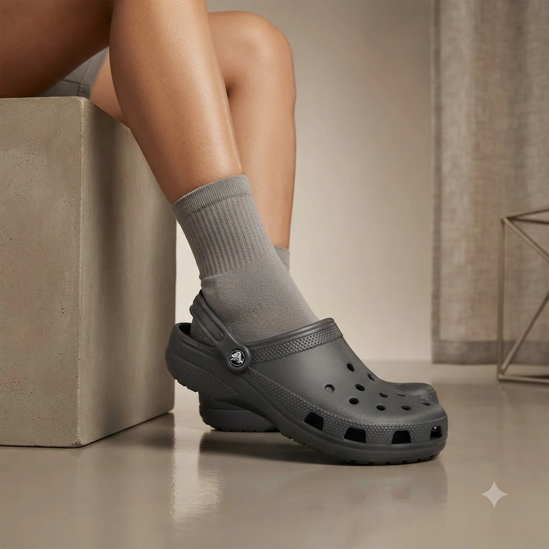 Тапочки унісекс Crocs Classic Sltgry (10001-0DA)