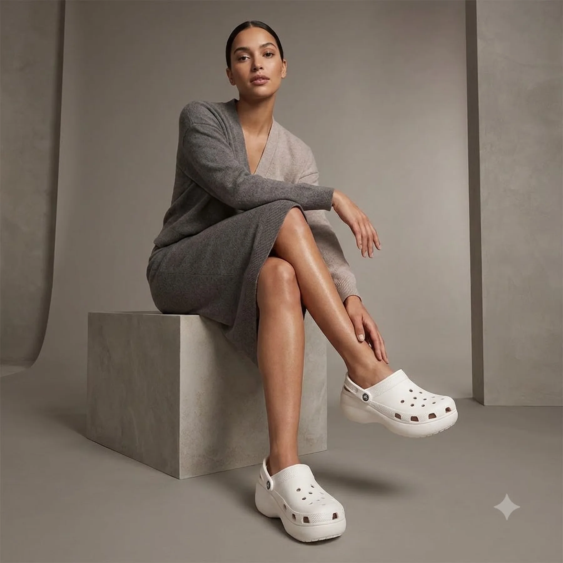 Тапочки жіночі Crocs Classic Platform Clog W Crocs W6 (206750-100)
