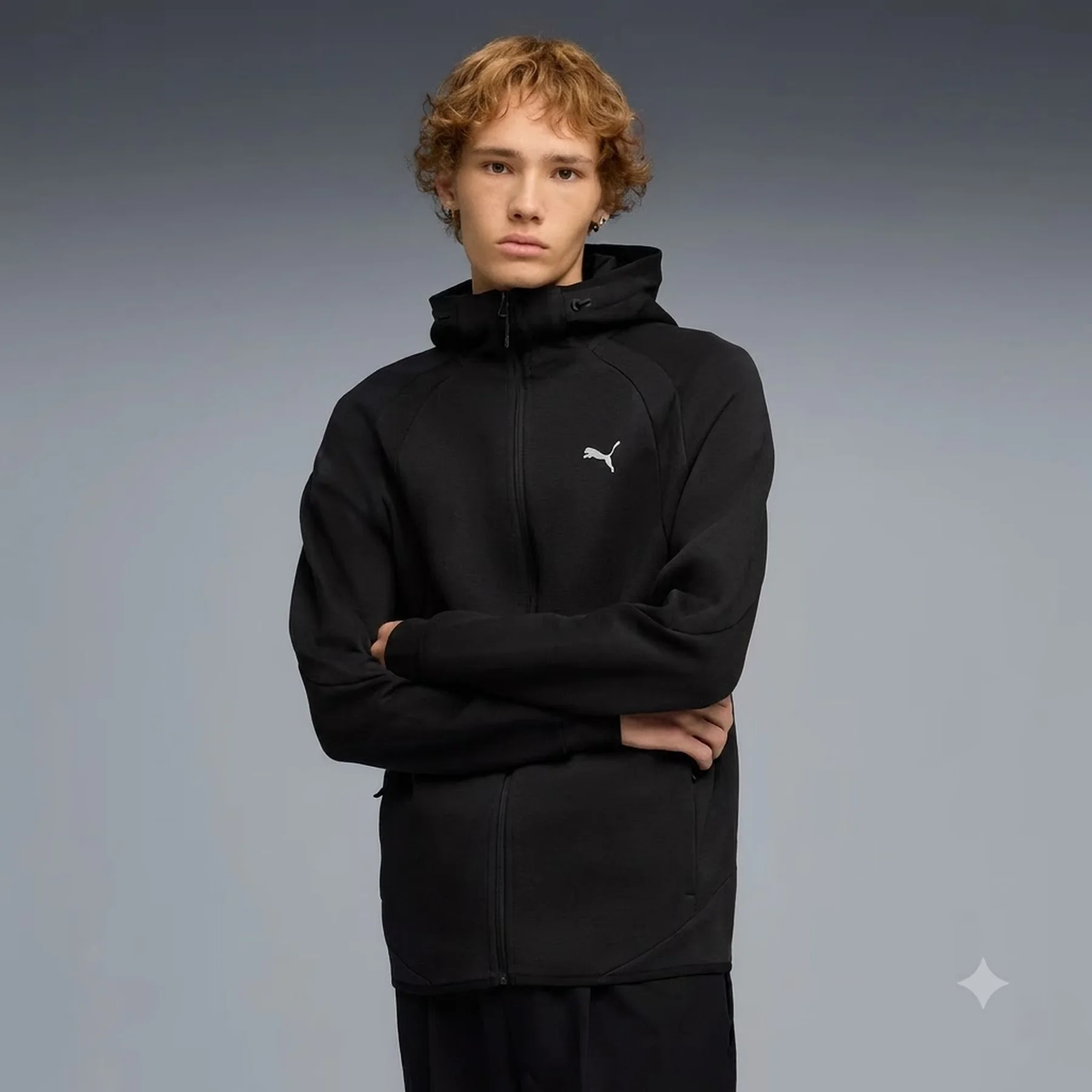 Толстовка EVOSTRIPE FZ Hoodie 69219001 Puma XXL Чорний