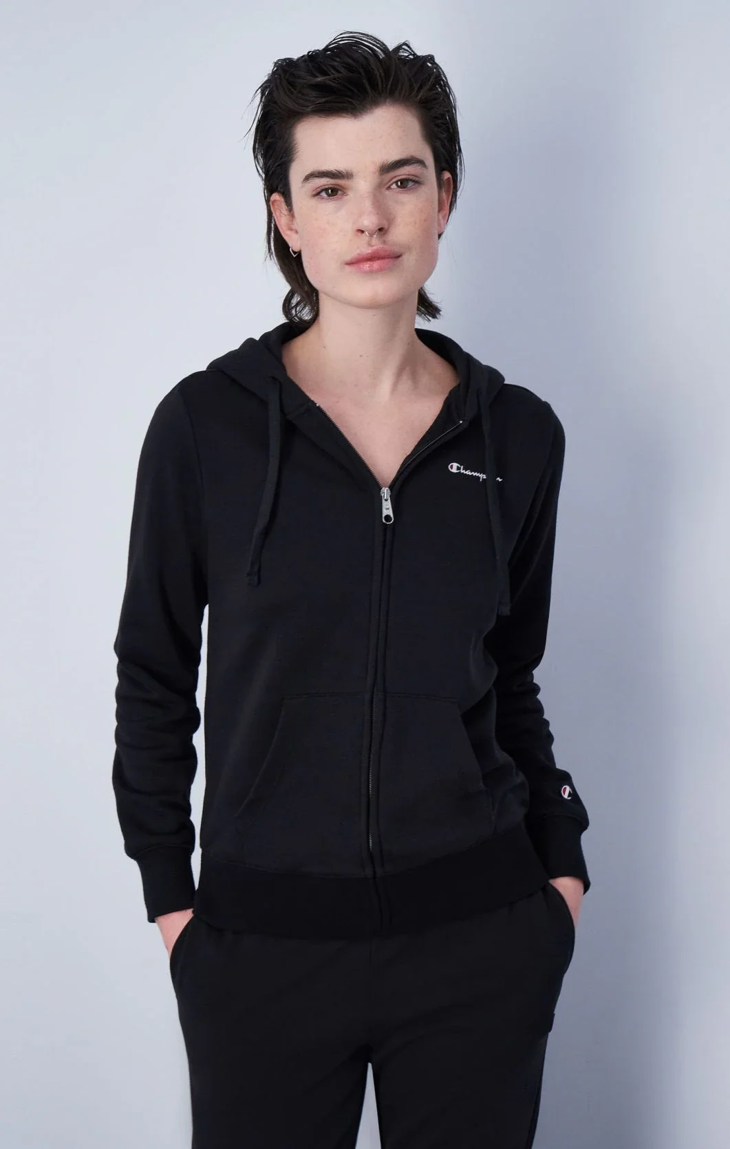 Толстовка hooded full zip sweatshirt 117115-KK001 Champion M Чорний