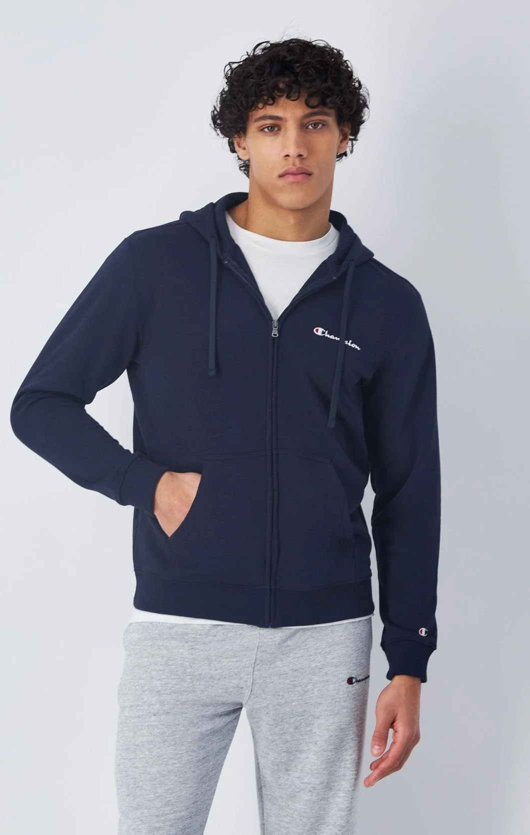 Толстовка hooded full zip sweatshirt 219837-BS501 Champion S Темно-синій