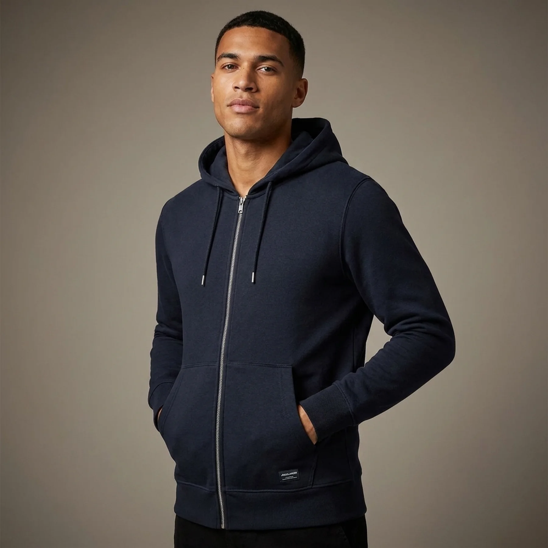 Толстовка JJESOFT BASIC SWEAT ZIP HOOD NOOS 12191895-Navy Blazer-Fit:REG FIT Jack & Jones XXL Темно-синій