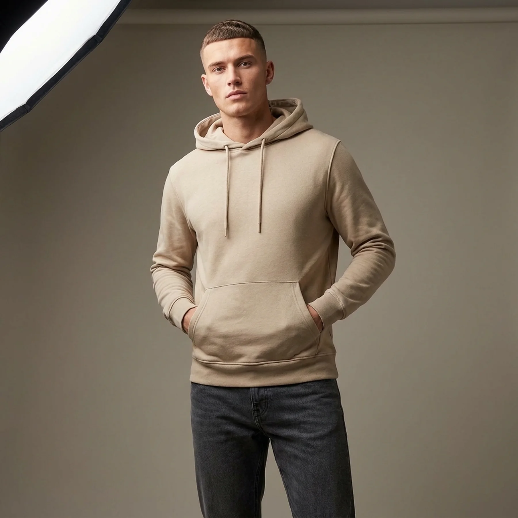 Толстовка JJESOFT SWEAT HOOD NOOS 12161145 Crockery Jack & Jones L Бежевий