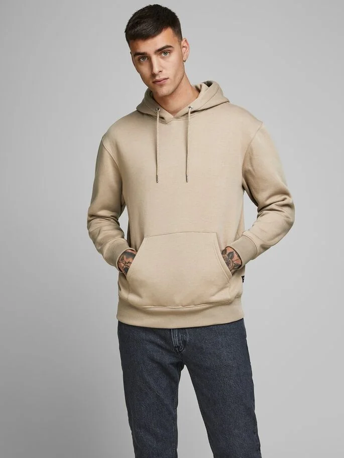 Толстовка JJESOFT SWEAT HOOD NOOS 12161145 Crockery Jack & Jones L Бежевий