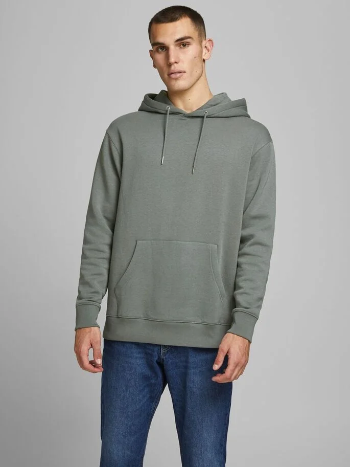 Толстовка JJESOFT SWEAT HOOD NOOS 12161145-Sedona Sage-Fit:Relaxed Jack & Jones M Сірий