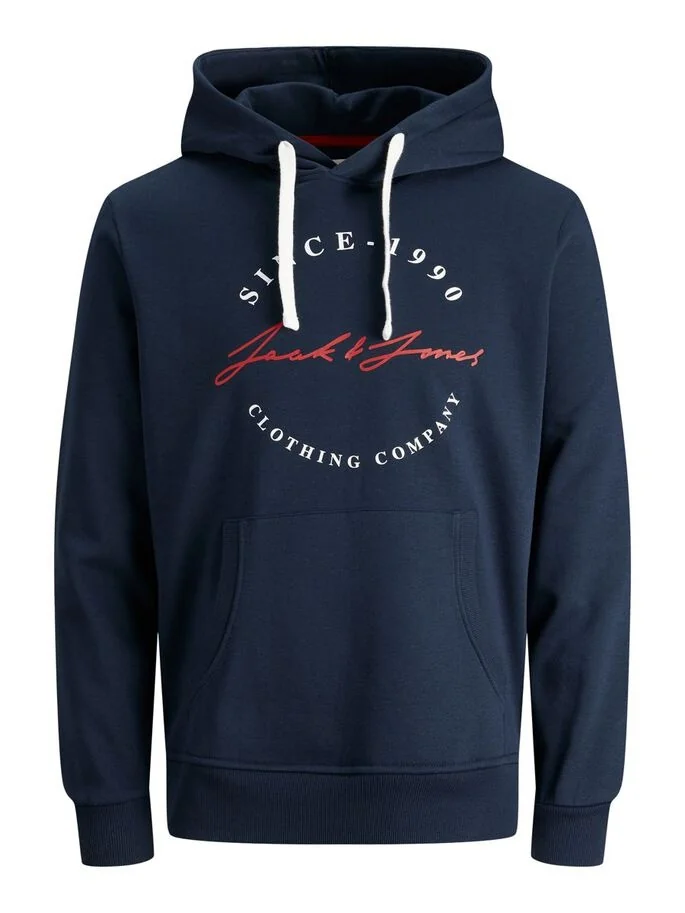 Толстовка JJHERRO SWEAT HOOD 12188849-Navy Blazer-Fit:SWEAT Jack & Jones S Темно-синій
