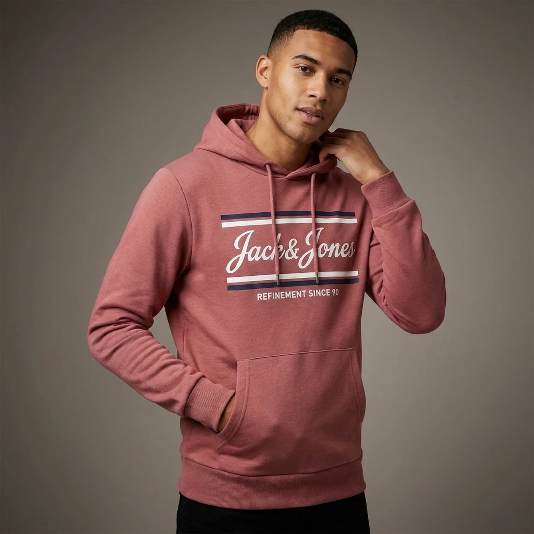 Толстовка JJLEO SWEAT HOOD 12200768-Hawthorn Rose Jack & Jones L Розовий
