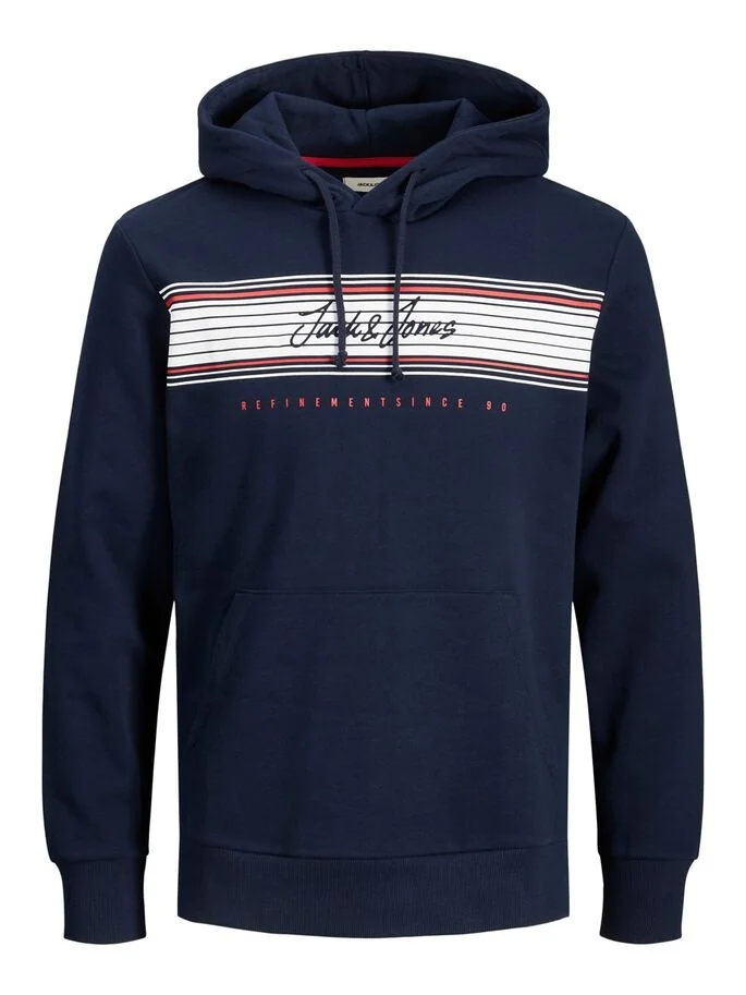 Толстовка JJLEO SWEAT HOOD 12200768-Navy Blazer Jack & Jones M Темно-синій