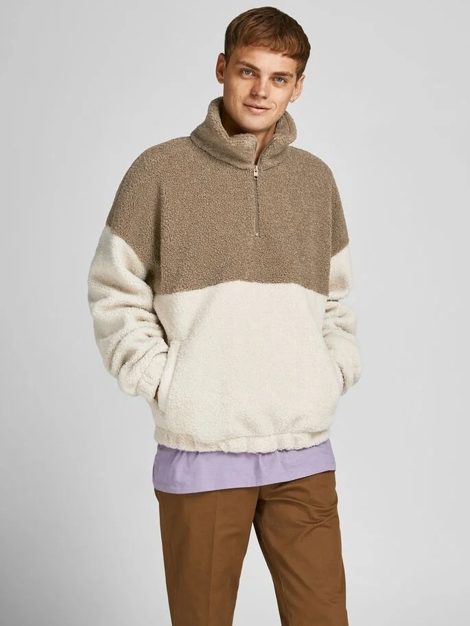 Толстовка JORMACAN SWEAT HOOD 12200198-Malt Ball-Fit:OVERSIZE/CUT Jack & Jones L Бежевий