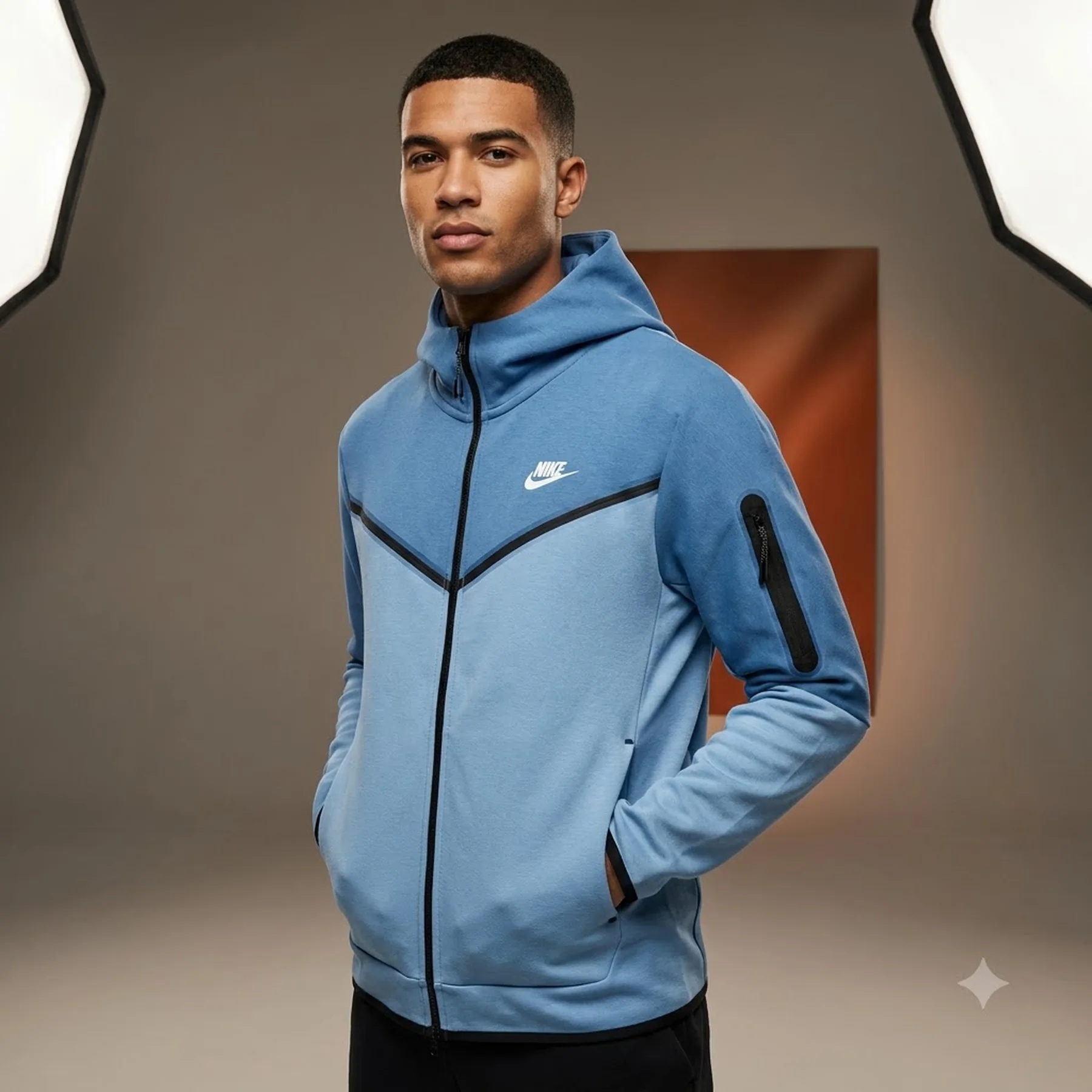 Толстовка Nike Tech Fleece University Blue/Light Photo