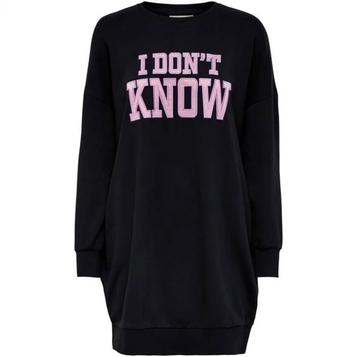 Толстовка ONLDORA LIFE KNOW/NOTHING L/S BOX SWT 15246770-Black-Print:KNOW ONLY L Чорний