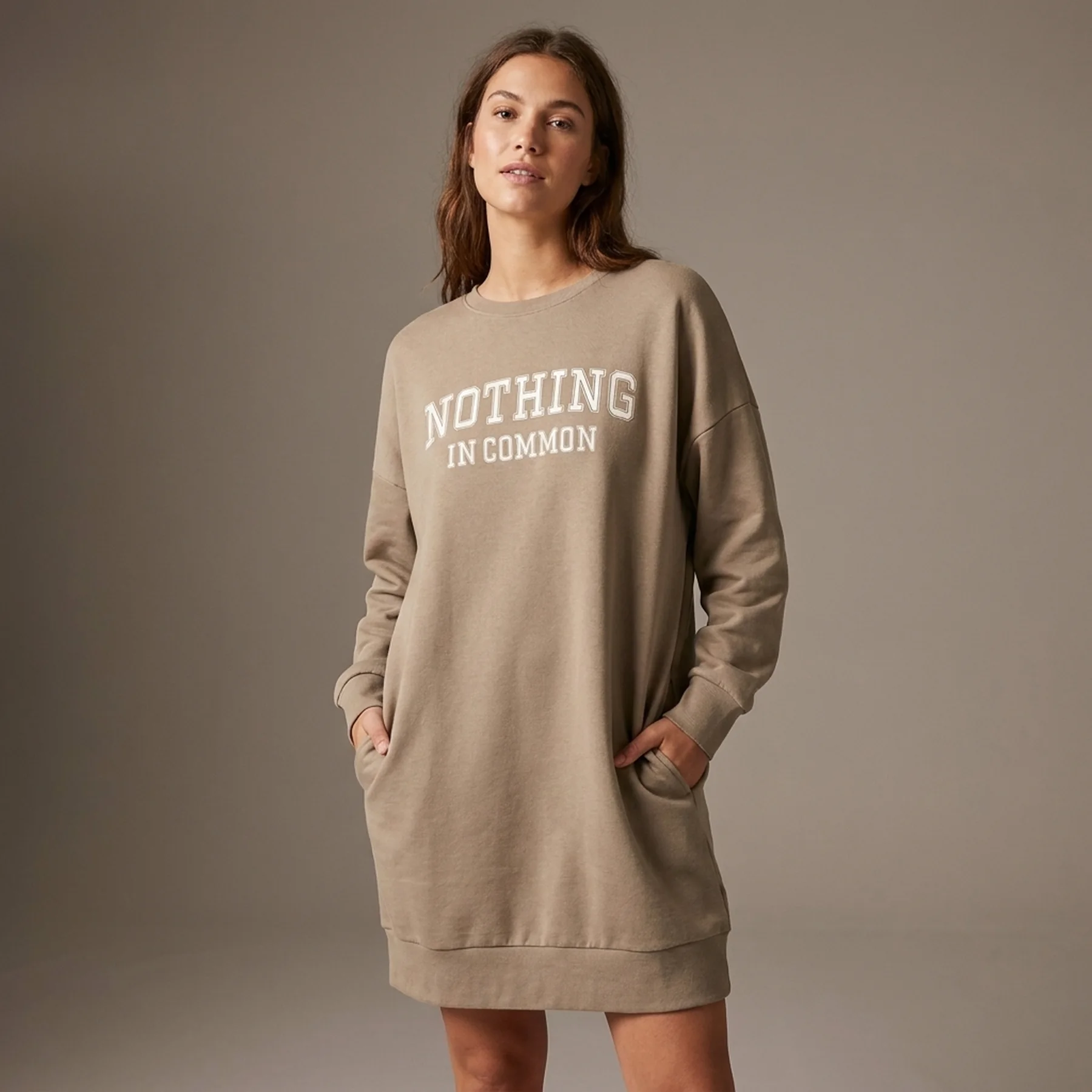 Толстовка ONLDORA LIFE KNOW/NOTHING L/S BOX SWT 15246770-Walnut-Print:NOTHING ONLY L Бежевий