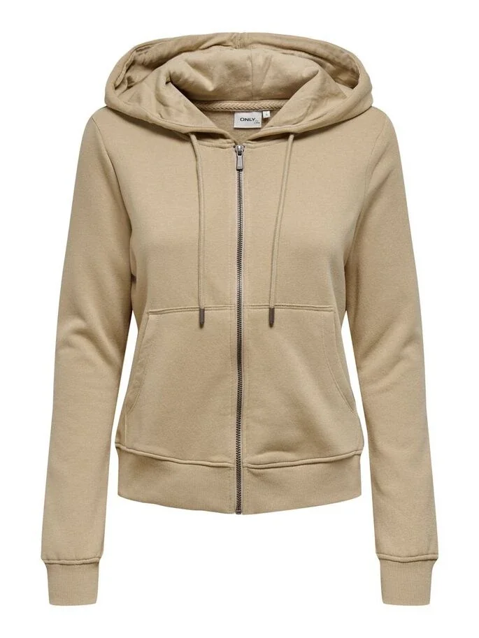 Толстовка ONLFEEL LIFE L/S ZIP HOOD SWT 15240765-Humus ONLY L Бежевий