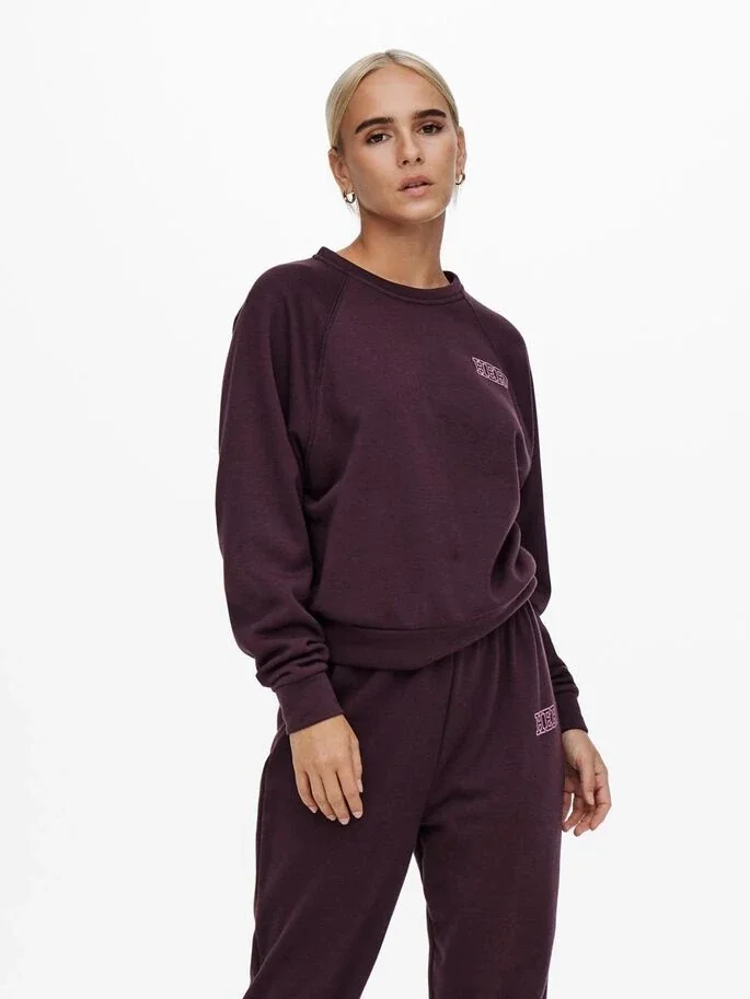 Толстовка ONLLULA L/S RAGLAN SWT 15244345-Winetasting-Print:HERO ONLY XL Бордовий