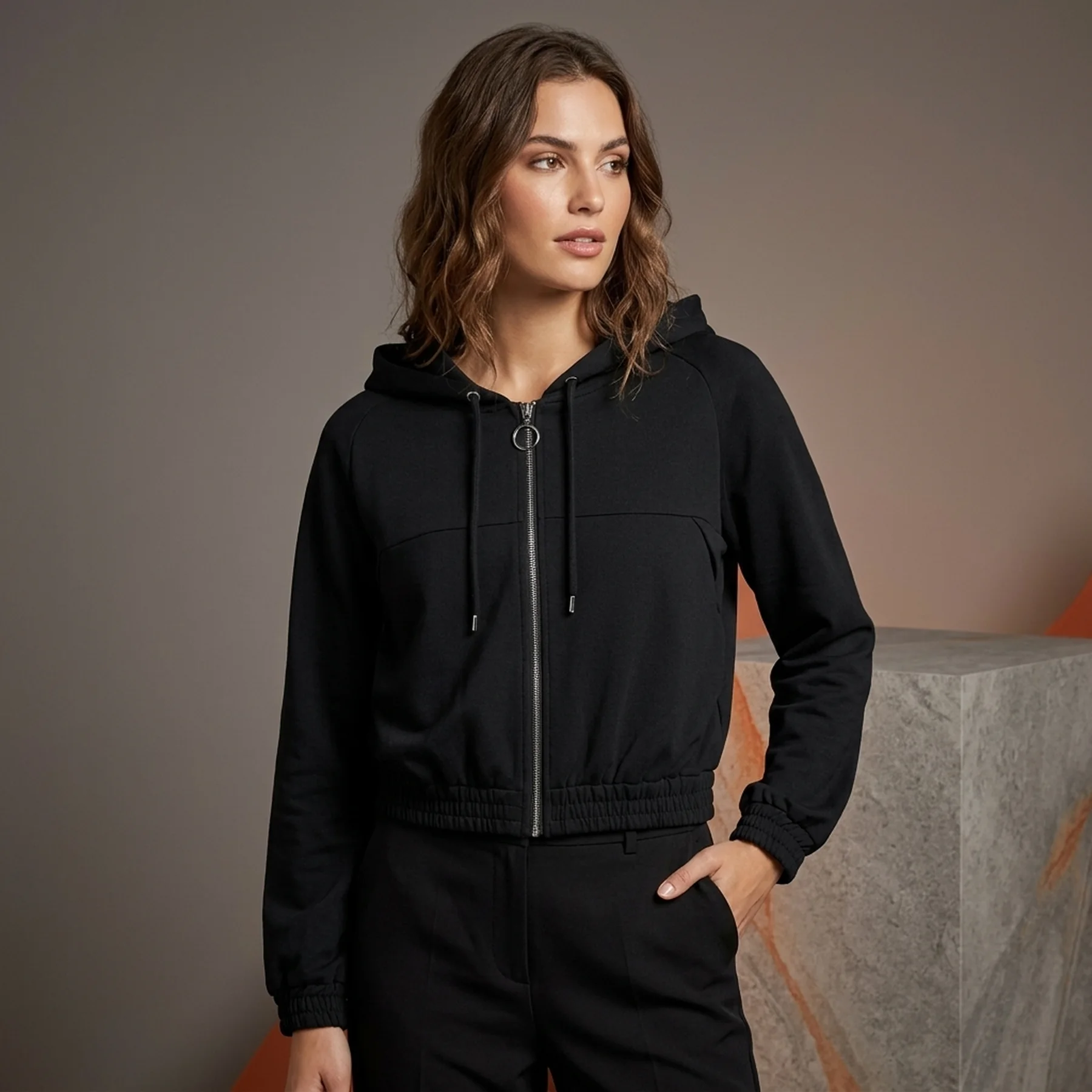 Толстовка ONLMARIYA L/S ZIP HOODIE PNT 15243731-Black ONLY L Чорний