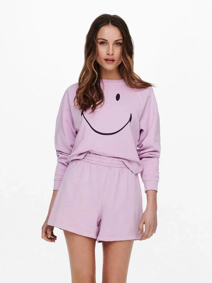 Толстовка ONLSMILEY LIFE L/S SWT 15232823 Orchid Bloom-SMILEY ONLY L Бузковий