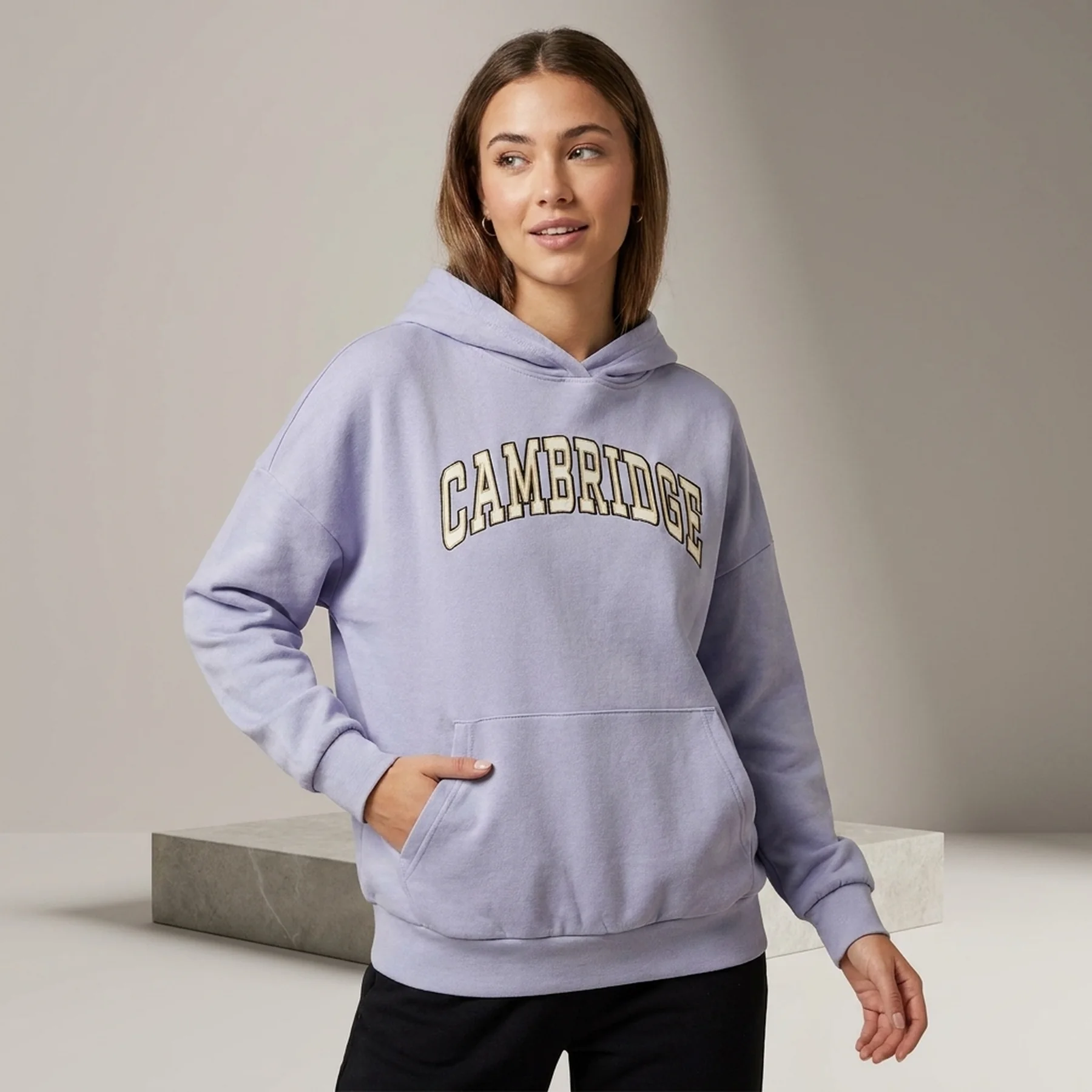 Толстовка ONLTROLLE LIFE L/S VARSITY HOOD BOX SWT 15250215-Cosmic Sky-Print:CAMBRIDGE ONLY L Бузковий