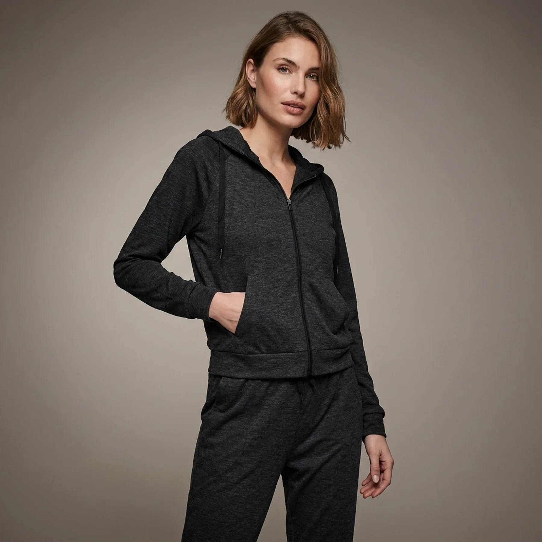 Толстовка ONPNASHA LS HOOD ZIP BRUSH SWEAT 15236667-Black Melange Only Play XS Чорний