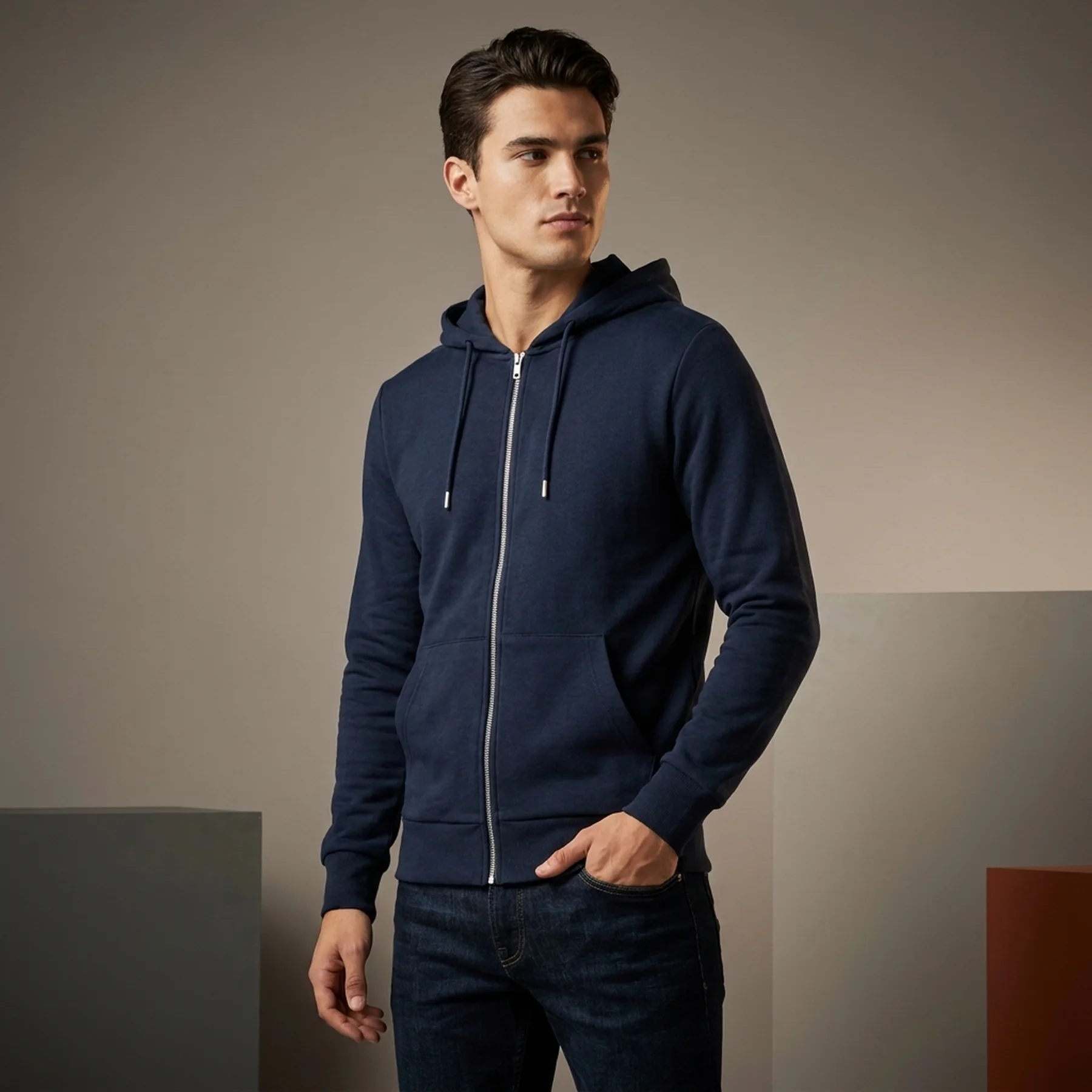 Толстовка PKTGMS BASIC SWEAT CARDIGAN 12116082-Navy Blazer Jack & Jones M Темно-синій