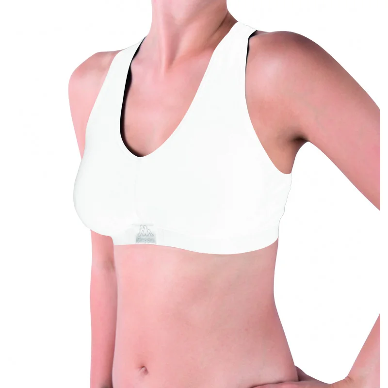 Топ спорт Kappa Reggiseno Sporty c/etichetta logo білий Жін S/M