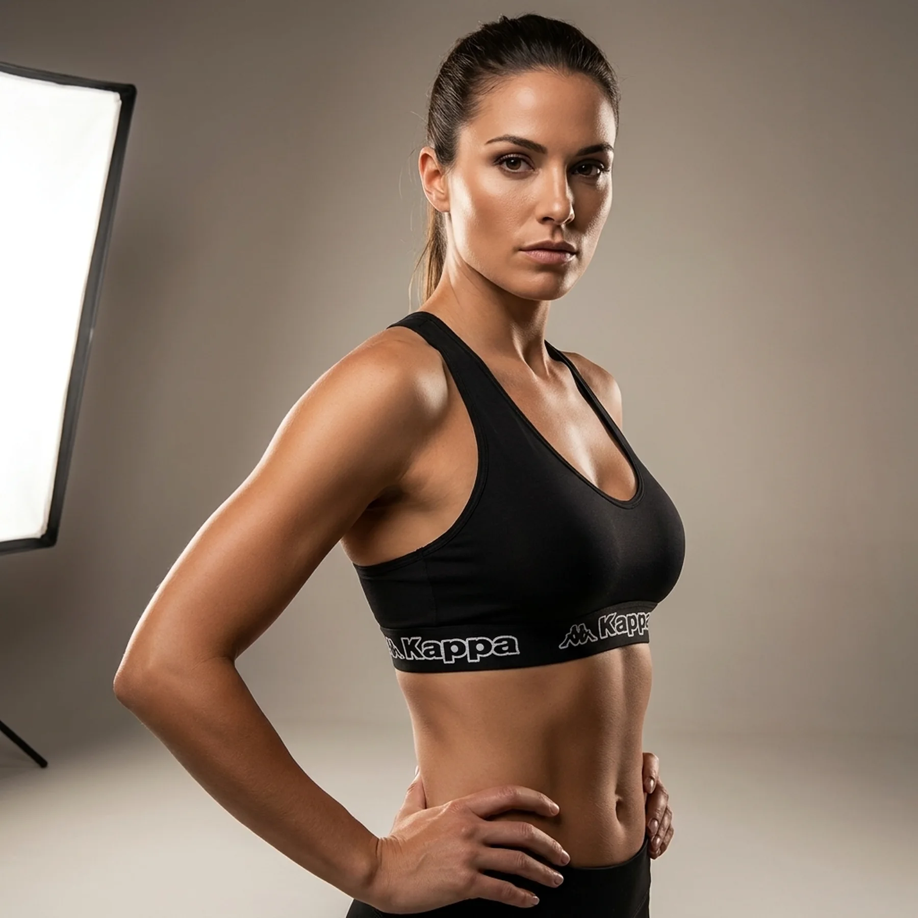 Топ спорт Kappa Reggiseno Sporty Elastico Logato чорний Жін L/XL