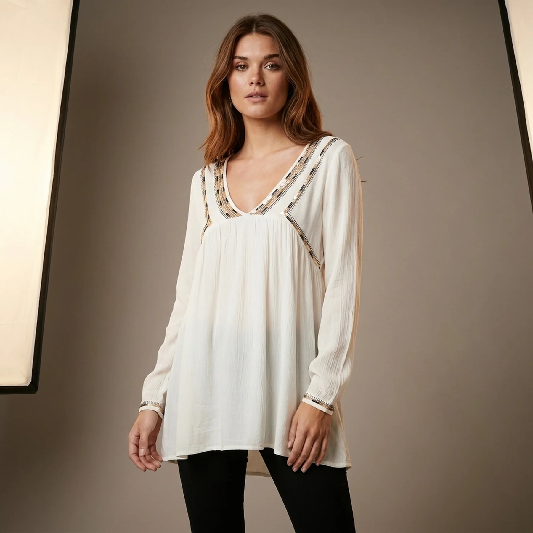 Туніка ONLMYNTE L/S TUNIC WVN 15226378 Cloud Dancer ONLY L Білий