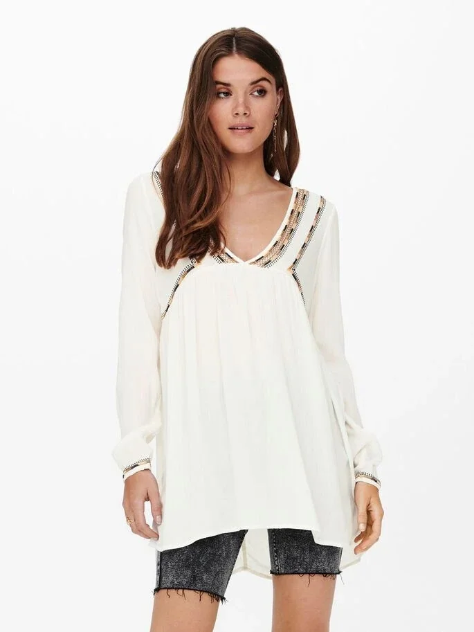 Туніка ONLMYNTE L/S  TUNIC WVN 15226378 Cloud Dancer ONLY L Білий
