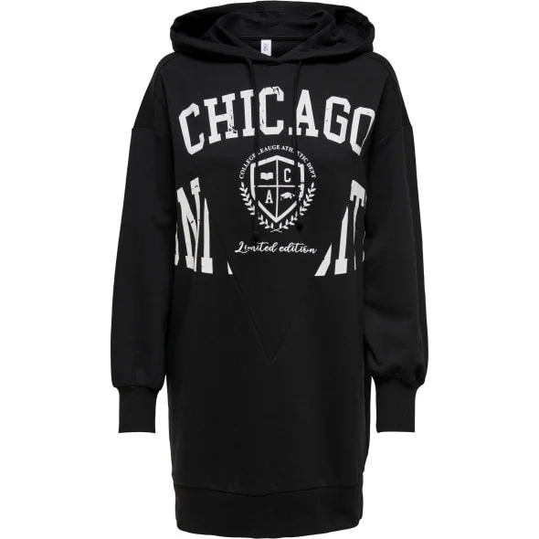 Туніка ONLZOEY LS DREAMER OVERSIZED TUNIC NN 15258223-Black-Print:CHICAGO ONLY L Чорний
