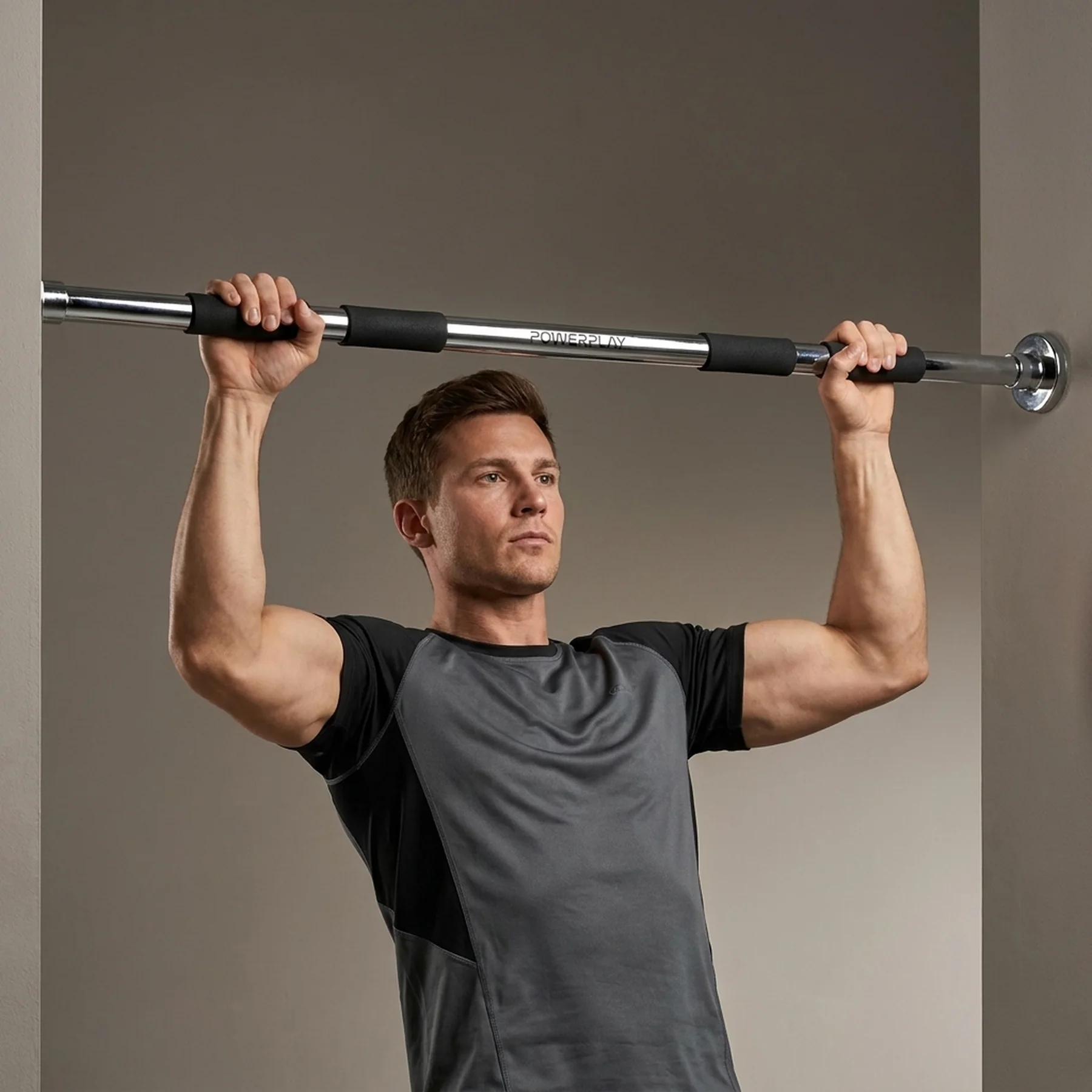Турнік розсувний PowerPlay 4128 Pull Up Bar (60-90см.) Steel/Black