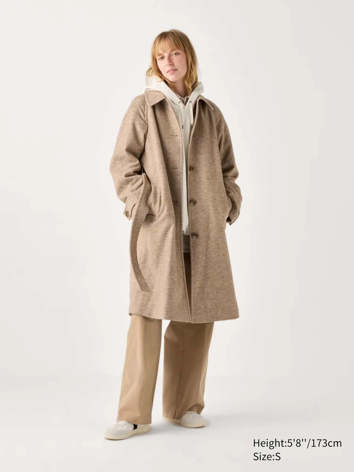 Твідове пальто UNIQLO з напіввовни 1159826821