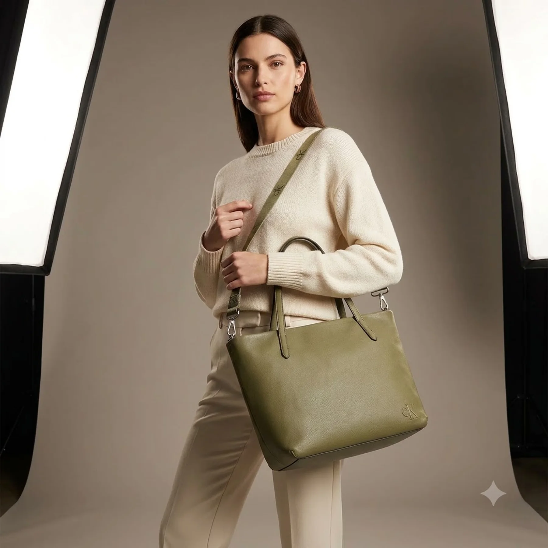 Велика сумка Calvin Klein на блискавці 1159778615 (Зелений, One size)