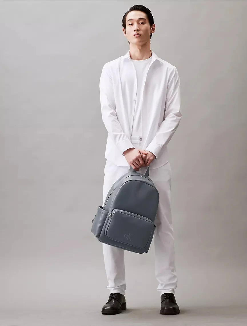 Великий рюкзак з екошкіри Calvin Klein на блискавці 1159805287 (Сірий, One Size)