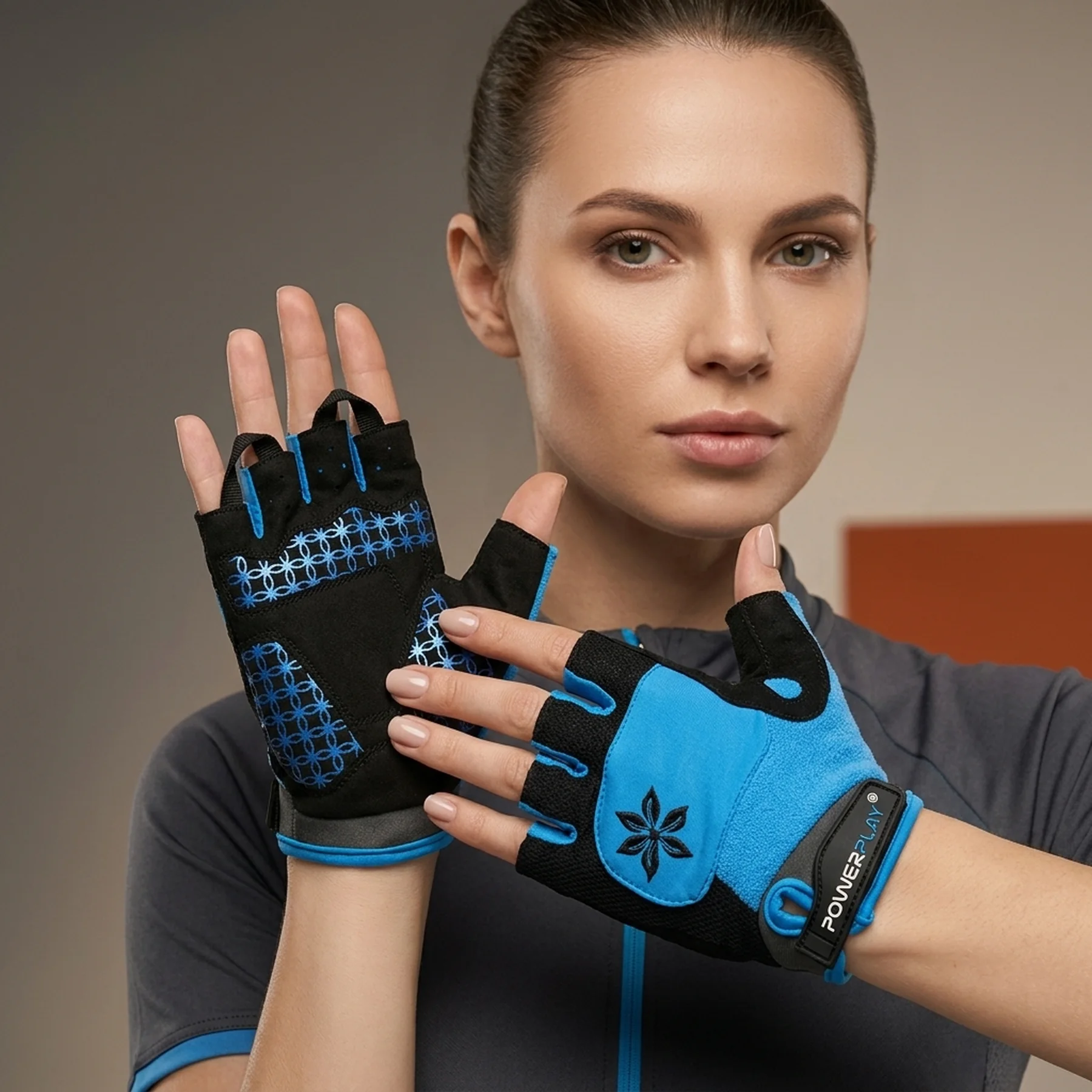 Велорукавички жіночі PowerPlay 5284 D Блакитні XS