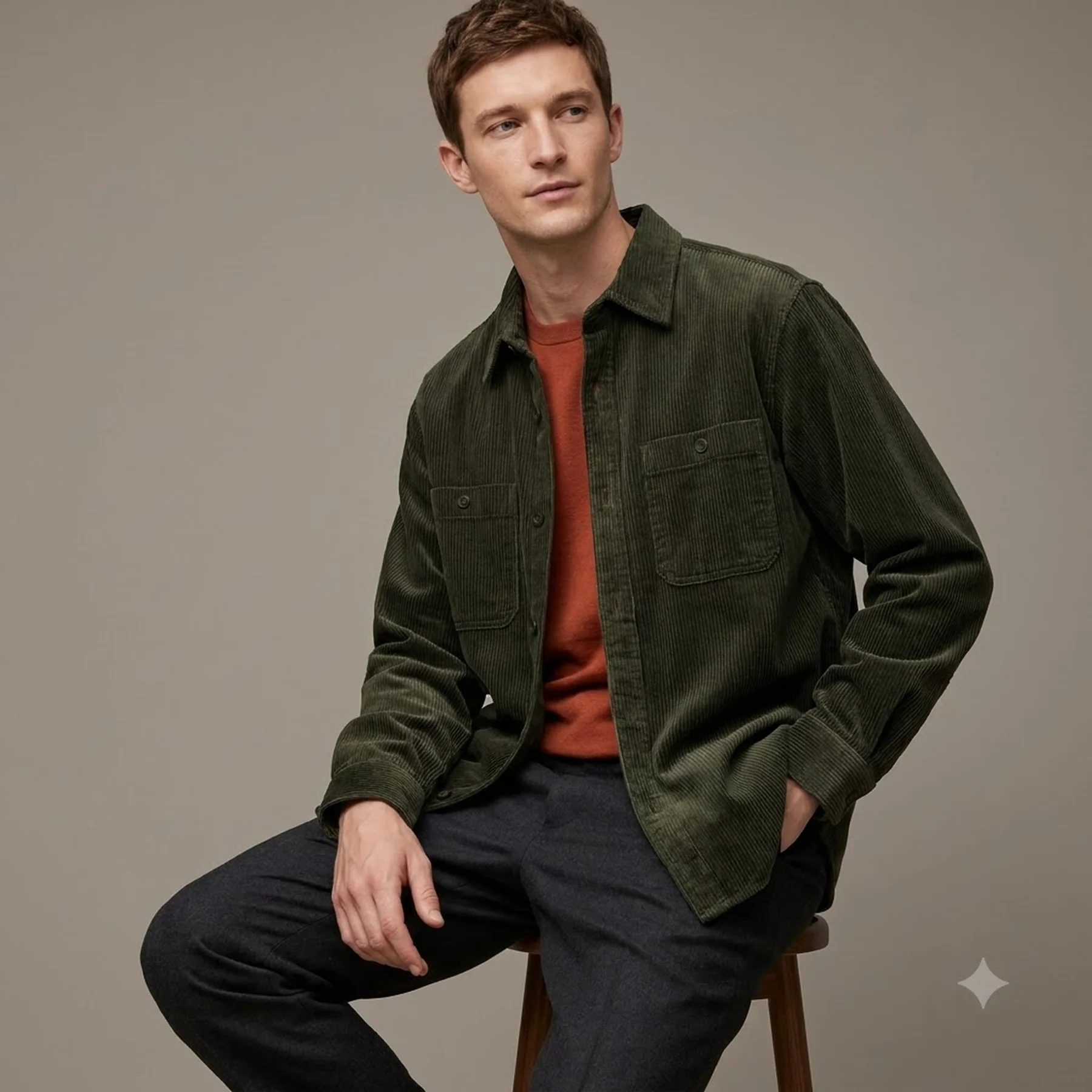 Вельветова куртка-сорочка UNIQLO на гудзиках 1159830435
