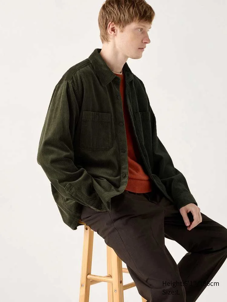 Вельветова куртка-сорочка UNIQLO на гудзиках 1159830435