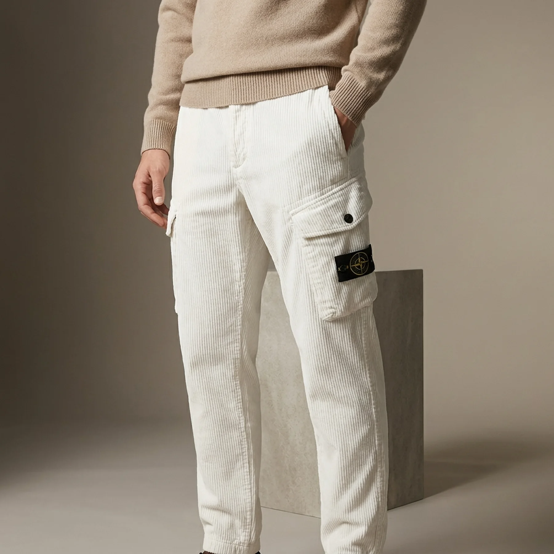 Вельветові штани Stone Island White